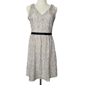 Maurices Lace Ivory Black Fit Flare Dress Juniors 5/6 Romantic Dance Fairycore